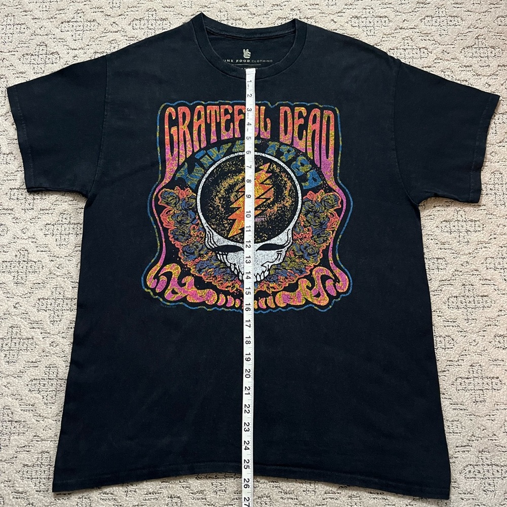 🐢 '22 Grateful Dead Band Flowered Funk Color Junk Food Thick Cotton Skull Tee - Picture 2 of 13